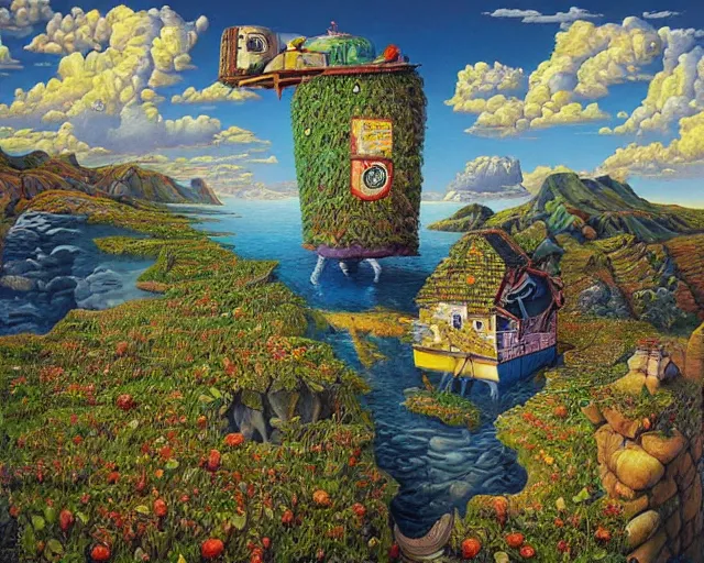 Image similar to a painting of a landscape, a surrealist painting by jacek yerka, cgsociety, fantastic realism, surrealist, detailed painting