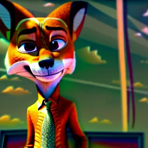 Prompt: nick wilde as max payne 3 set in zootopia
