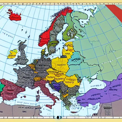 Image similar to map of all the countries in europe in an alternate history.