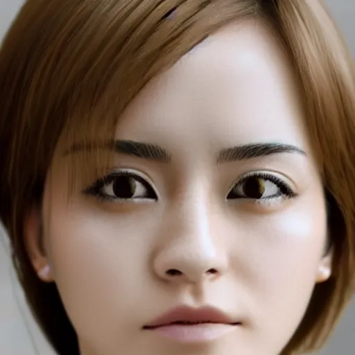 Image similar to japanese version of emma watson, portrait, close up, shallow depth of field, award winning,