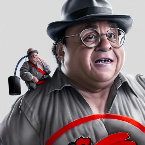 Prompt: hyperrealistic danny devito wearing ghostbusters outfit, stunning 3 d render inspired art by xiang duan and thomas eakes, perfect facial symmetry, hyper realistic texture, intricate, photorealistic, highly detailed attributes and atmosphere, dim volumetric cinematic lighting, 8 k octane detailed render, trending on artstation, masterpiece,