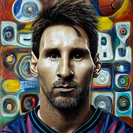 portrait of lionel messi as a cyborg, oil painting, | Stable Diffusion ...