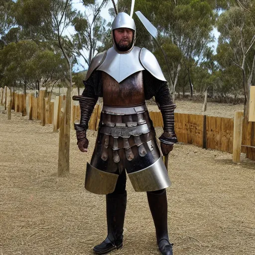 Prompt: australian glenrowan ned kely armor