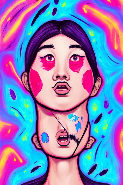 girl make ahegao face - aesthetic, smooth painting, 9 | Stable ...