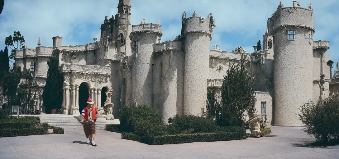 Image similar to a poor man's hearst castle. fujinon premista 1 9 - 4 5 mm t 2. 9. portra 8 0 0.