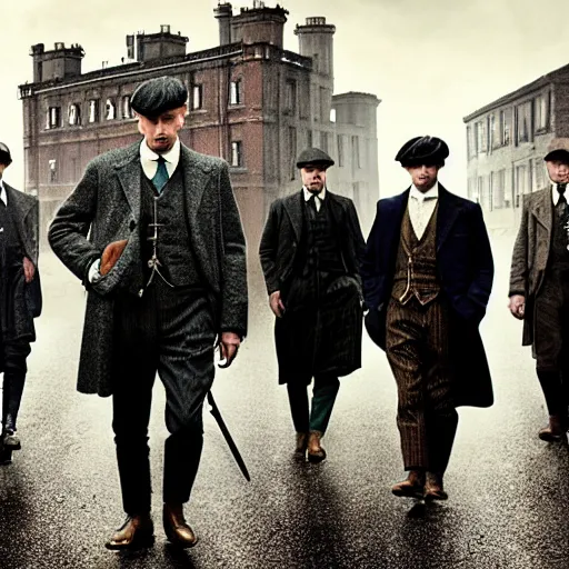 Prompt: Peaky Blinders, aspect ratio 21:9