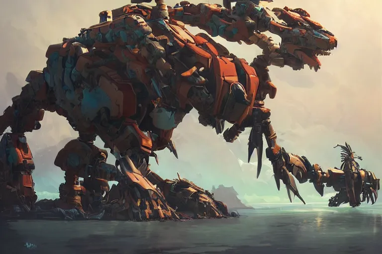 Prompt: sawtooth machine mecha animal beast robot of horizon forbidden west horizon zero dawn bioluminiscence, behance hd by jesper ejsing, by rhads, makoto shinkai and lois van baarle, ilya kuvshinov, rossdraws global illumination