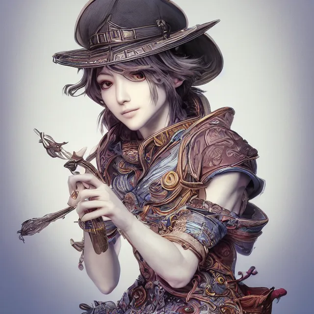 Prompt: the portrait of neutral good colorful female cleric bard as absurdly beautiful, gorgeous, elegant, skinny gravure idol, an ultrafine hyperdetailed illustration by kim jung gi, irakli nadar, intricate linework, sharp focus, bright colors, octopath traveler, final fantasy, unreal engine 5 highly rendered, global illumination, radiant light, detailed and intricate environment