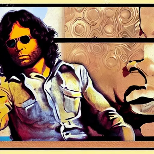 Prompt: Jim Morrison as a GTA loading screen