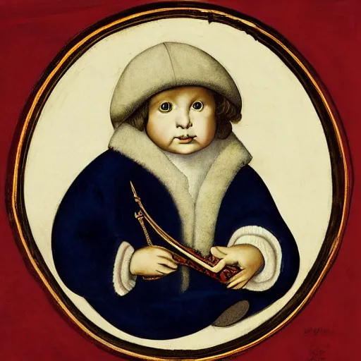 Image similar to portrait of a baby harp seal dressed as italian nobleman, sandro bottecelli, 1 4 5 0