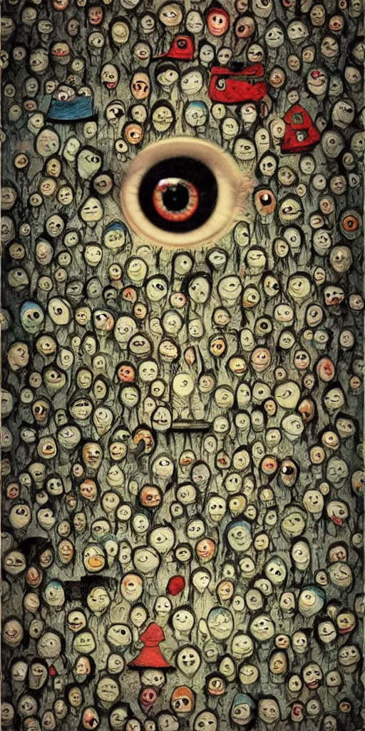 Image similar to eyeball scene by alexander jansson and where's waldo