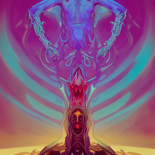 Image similar to Beautiful hyperdetailed psychedelic horror fantasy art of a vampire by Beeple, album cover, other dimensions, dmt, acid trip