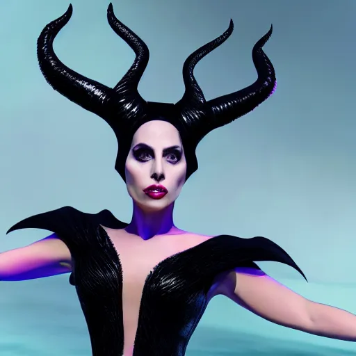 Image similar to Lady Gaga as real life Maleficent, fantasy, artstation, 8k resolution