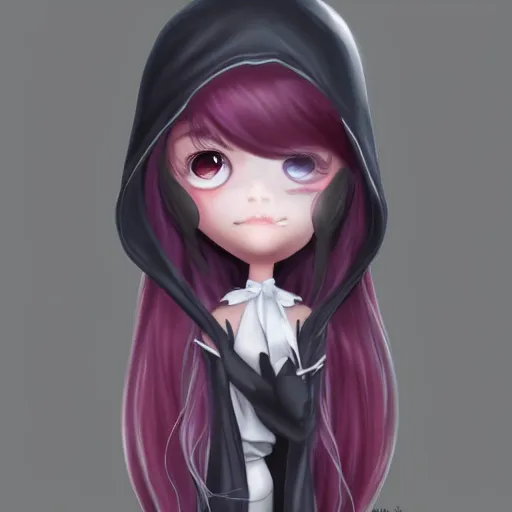Prompt: Cute girl grim reaper is blushing by artgerm