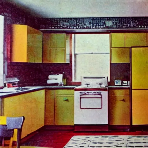 Image similar to a 1960s kitchen