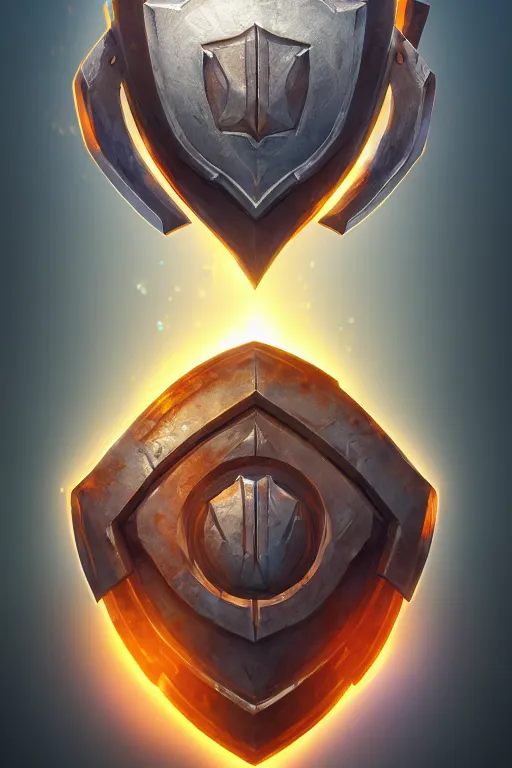 Image similar to shield fantasy epic legends game icon stylized digital illustration radiating a glowing aura global illumination ray tracing hdr fanart arstation by ian pesty and katarzyna da „ bek - chmiel