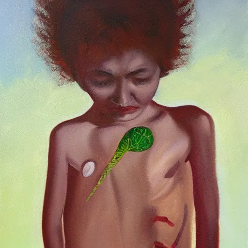 Image similar to a painting about pain in mind, oil on canvas