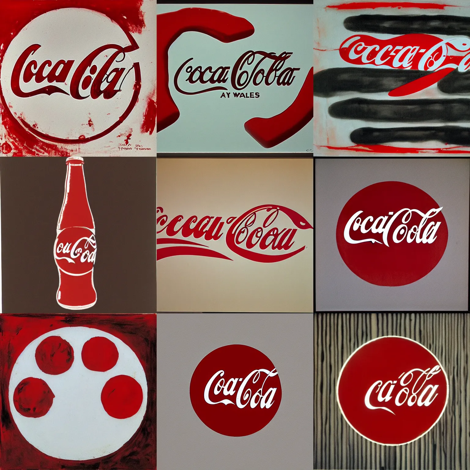 Prompt: coca cola logo by cy twombly