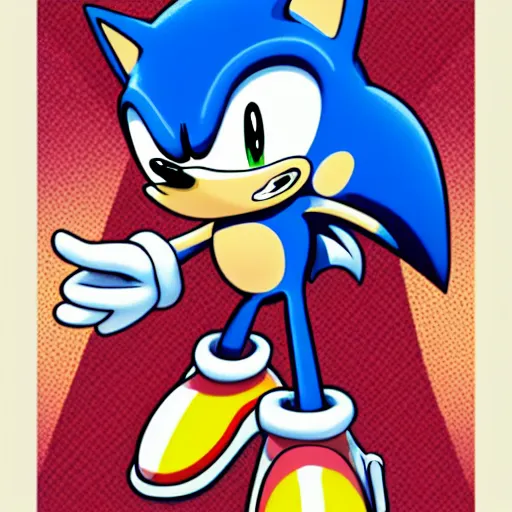 Image similar to Sonic the hedgehog portrait by Tristan Eaton, geometric, trending dribble, behance