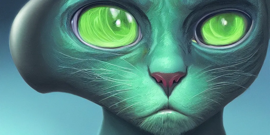 Prompt: cat - alien blue - green hair nose ring, intricate, elegant, highly detailed, my rendition, digital painting, artstation, concept art, smooth, sharp focus, illustration, art by aaron horkry and ralph mcquarrie, symmetry!!