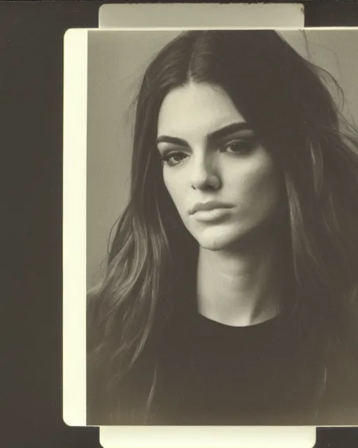 Image similar to a portrait photograph of kendall, polaroid