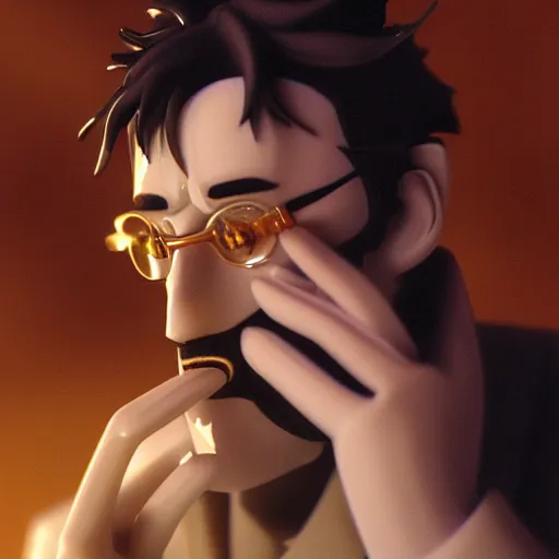 Image similar to gendo ikari smoking a joint, 5 5 mm