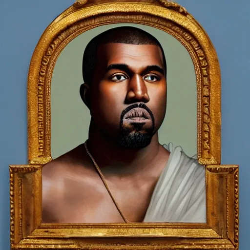 Image similar to A Renaissance portrait painting of Kanye West