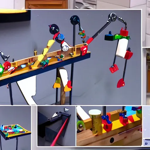 Image similar to a rube goldberg machine