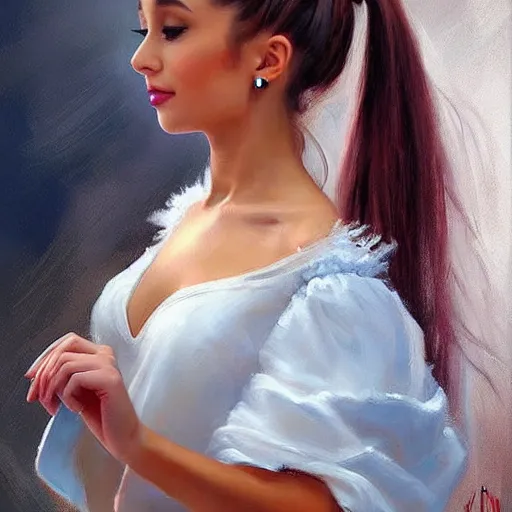 Prompt: Ariana Grande painting by Vladimir Volegov