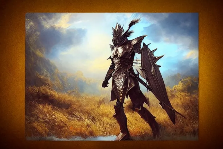 Image similar to armor, fantasy, painting, ultra realistic!!!, clear weather, golden hour, sharp focus