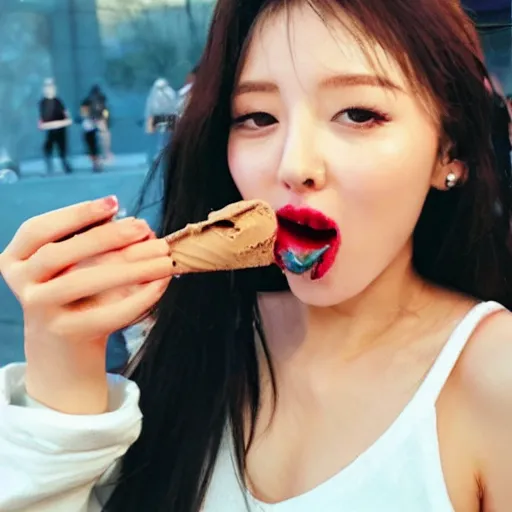 Image similar to Hyuna eating ice cream