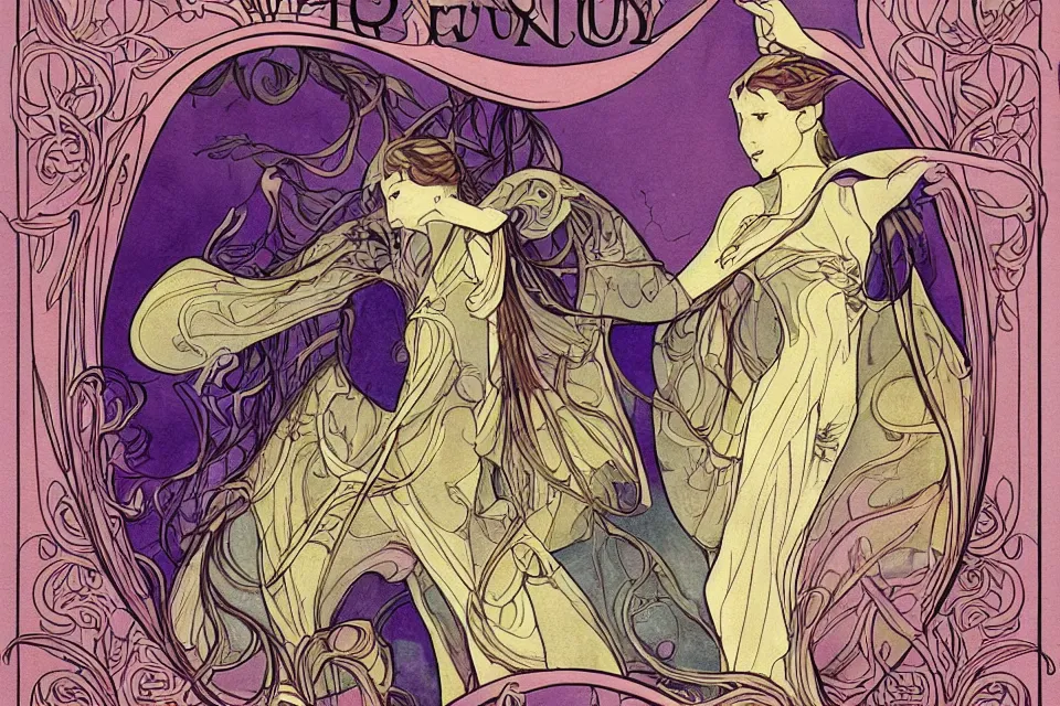 Prompt: art nouveau fantasy novel