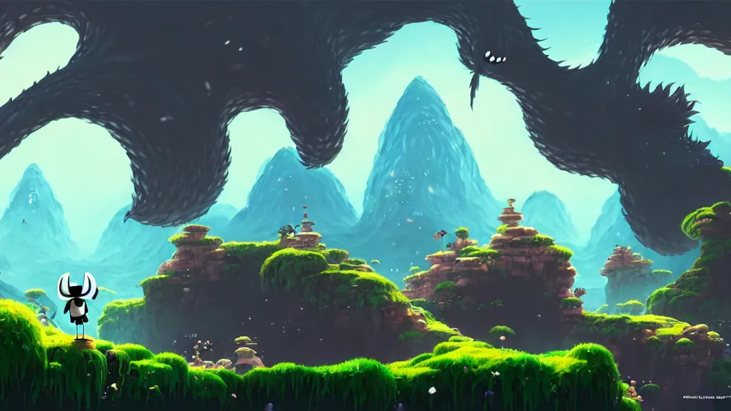 Image similar to side scrolling cave landscape, studio ghibli, pixar and disney animation, sharp, rendered in unreal 5, highly detailed, digital painting, artstation, dead cells, hollow knight, smooth, sharp focus, illustration, wide angle, super smash bross, wallpaper, splash art, promo art, dramatic lighting, art by artgerm and rutkowski and bo chen and jin xiaodi