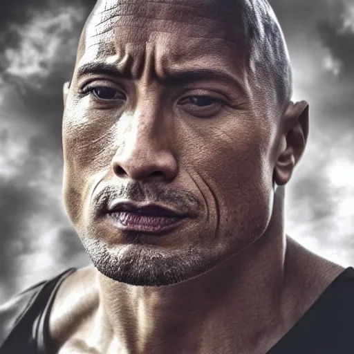 Image similar to rock with the face of dwayne johnson, shot on iphone