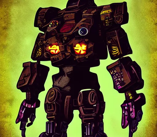 Image similar to cyberpunk cowboy mech, digital art