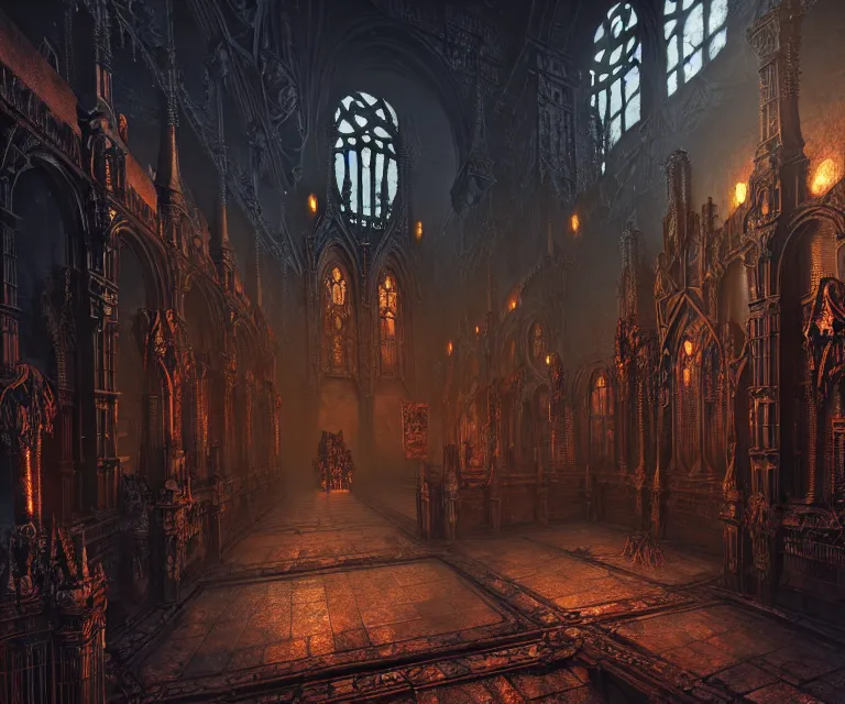 Image similar to steam necropolis, memento mori, gothic, neo - gothic, art nouveau, hyperdetailed copper patina medieval icon, stefan morrell, philippe druillet, ralph mcquarrie, concept art, steampunk, unreal engine, detailed intricate environment, octane render, moody atmospherics, volumetric lighting, ultrasharp, ominous, otherworldly