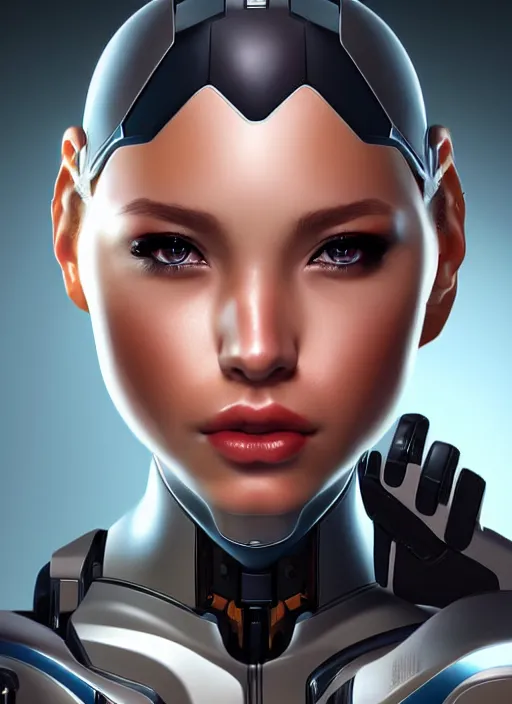 Image similar to portrait of a cyborg woman by Artgerm, (((((face turns left!!!!!))))) (((((face turns right))))), open eyes , biomechanical, hyper detailled, trending on artstation