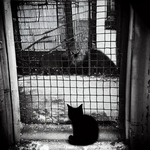 Image similar to “ dmitri the black cat stalks the exclusion zone ”