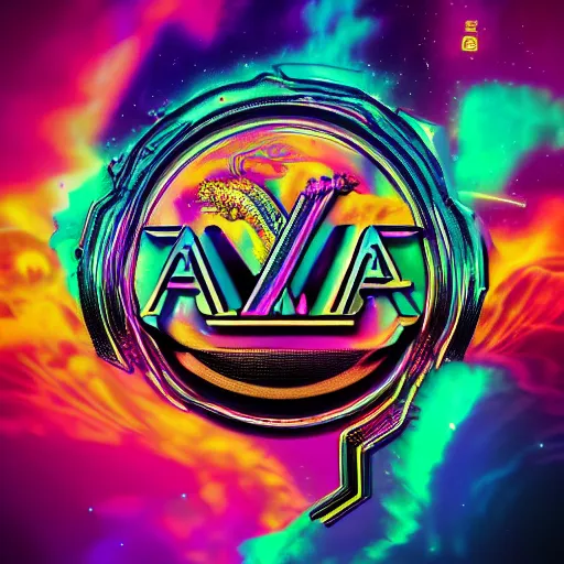 Image similar to a and w vaporwave logo, colorful, digital art, cosmic, 3 d high definition, trending on art station, photorealistic, high resolution, 8 k, octane, hyper detailed, insane details, intricate, elite, ornate, elegant trend, highly detailed and intricate, sharp focus, photography, unreal engine