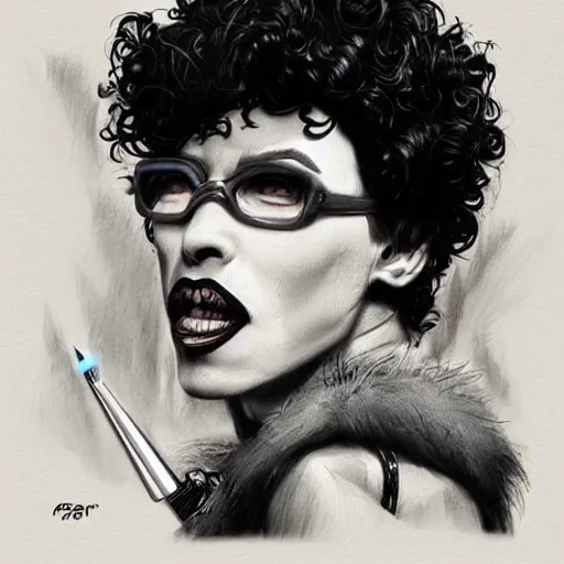 pencil illustration of Dr Frank-n-furter and riff-raff | Stable ...
