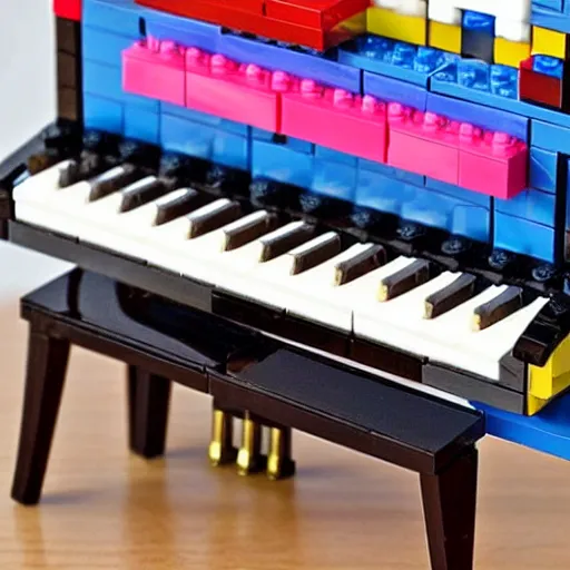 Prompt: a lego piano