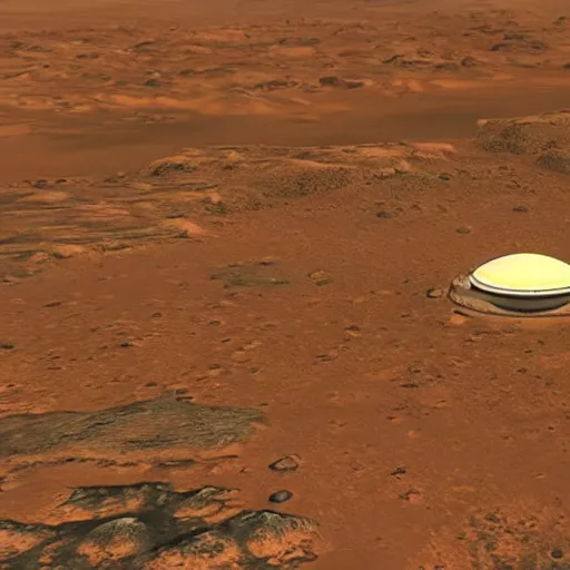 Prompt: ufo in mars medival gae