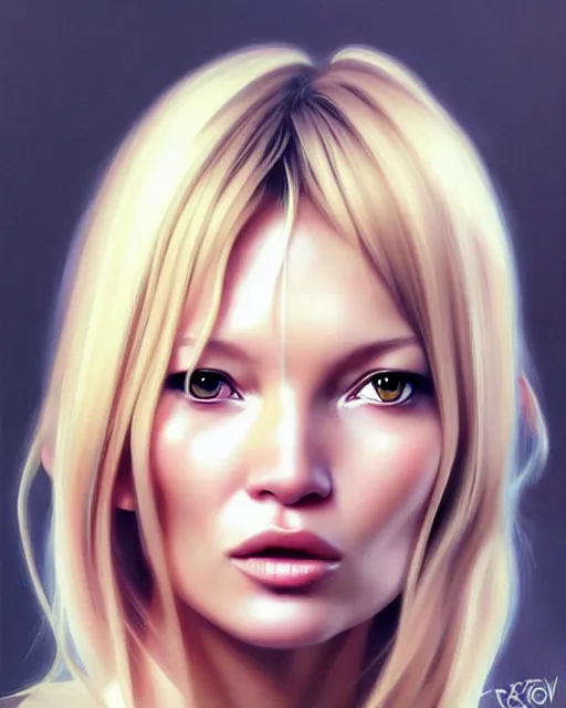 Prompt: portrait of Kate Moss as Anime girl cute-fine-face, full body! pretty face, realistic shaded Perfect face, fine details. Anime. realistic shaded lighting by Ilya Kuvshinov Giuseppe Dangelico Pino and Michael Garmash and Rob Rey