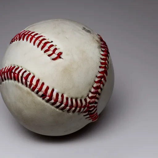 Prompt: a baseball made of mayo