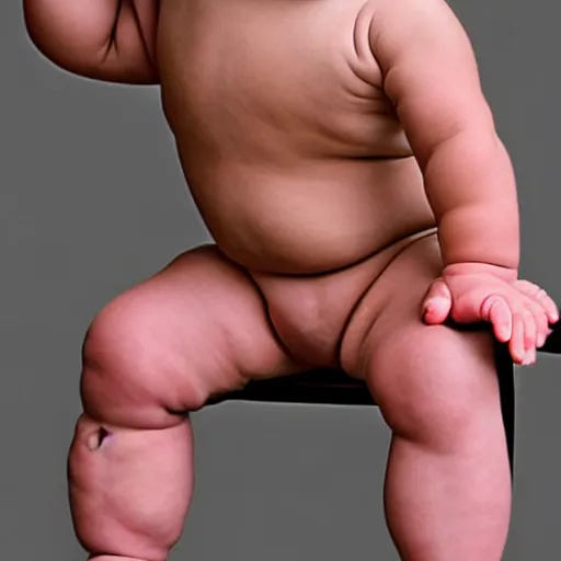 Prompt: an extremely muscular baby flexing, steroid use, epic, high detail, high contrast