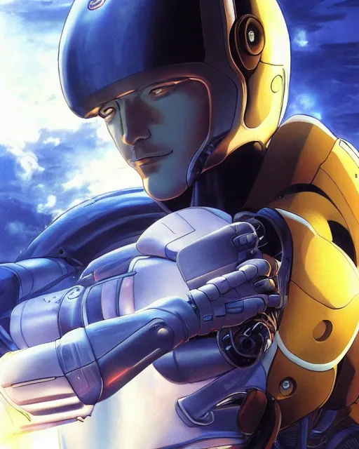 Prompt: portrait of vladimir putin as a robot, cybernetic enhancements, art by makoto shinkai and alan bean, yukito kishiro