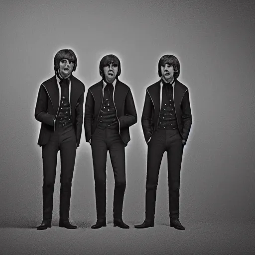 Prompt: The Beatles, Daguerreotype, 1852, rendered in octane, rendered in vray, rendered in Arnold, insanely detailed, photorealistic, cinematic, global illumination