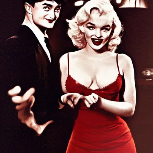Image similar to Marylin Monroe and Daniel Radcliffe on the poster for 'Some Still Like It Hot'