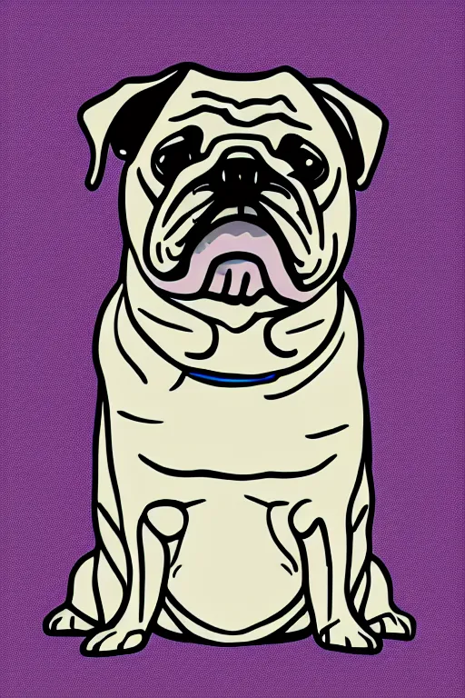 Image similar to Portrait of a bi chungus pug, sticker, colorful, illustration, highly detailed, simple, smooth and clean vector curves, no jagged lines, vector art, smooth