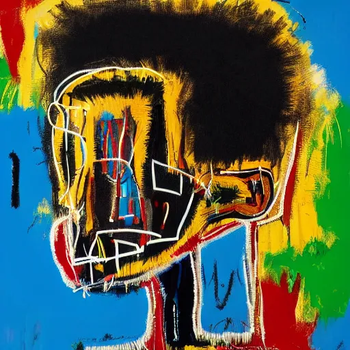 Image similar to A extremely highly detailed majestic hi-res beautiful immaculate head and shoulders painting of a strong black african man by Jean-Michel Basquiat, 8k, high textures, hyper sharp, insanely detailed and intricate, super detailed, 4k HDR high quality